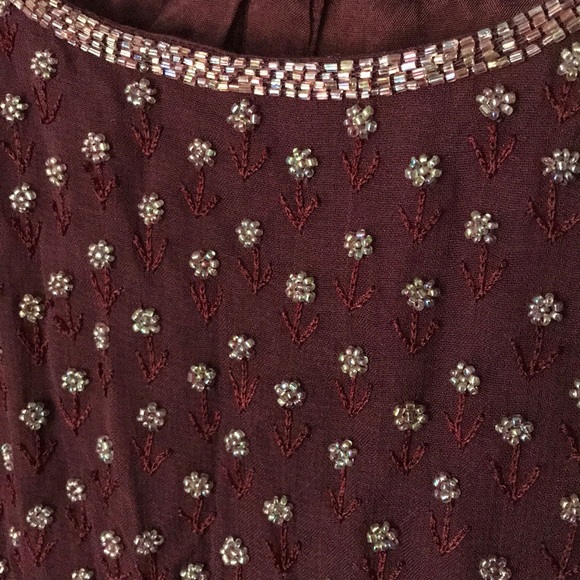 Vintage embroidery beaded top blouse Sz L - Picture 2 of 8